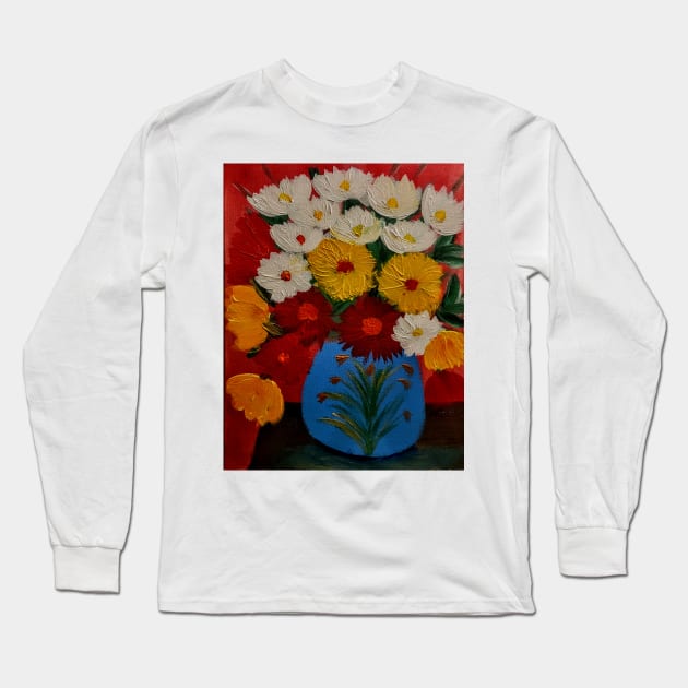 lovely bright flowers n to cheer up your day with some details on vase . Long Sleeve T-Shirt by kkartwork